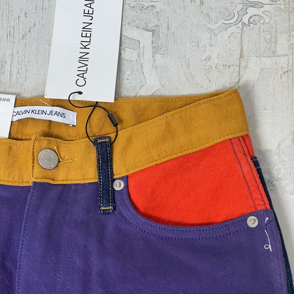 Calvin Klein Color Block High Rise Jeans - Picture 5 of 9